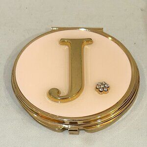 Pink Sky Monogrammed J Compact Mirror